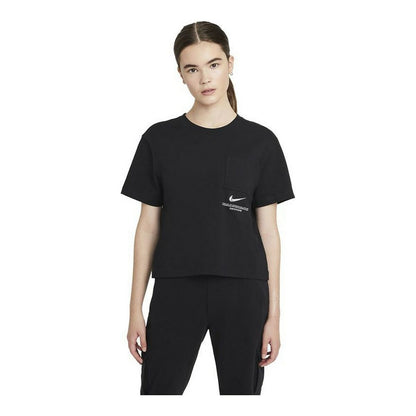 Camiseta de manga corta para mujer Nike Sportswear Swoosh negra