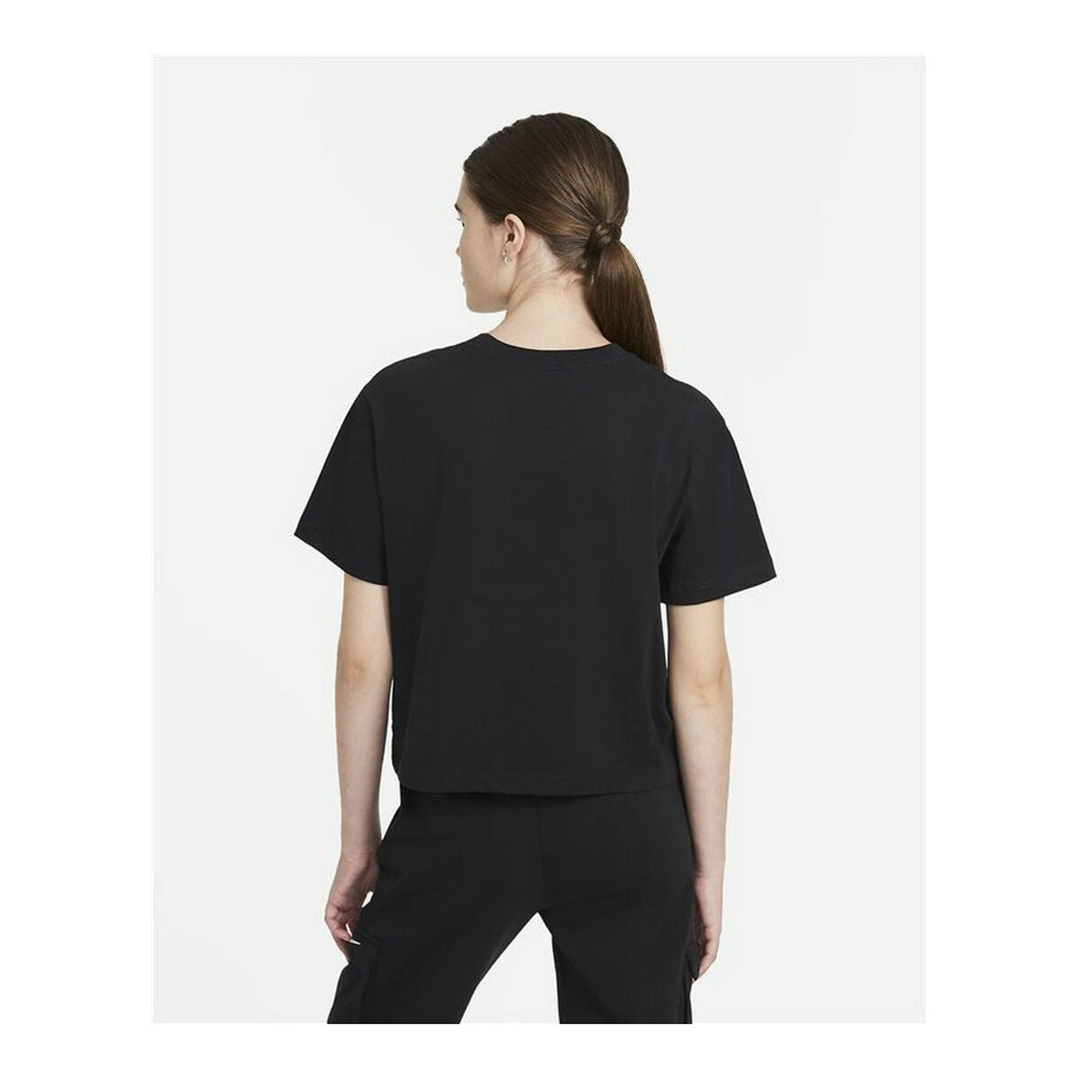 Camiseta de manga corta para mujer Nike Sportswear Swoosh negra