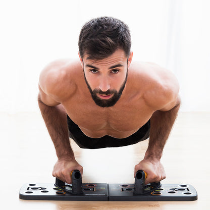 Tabla de Flexiones con Bandas de Resistencia y Guía de Ejercicios Pulsador