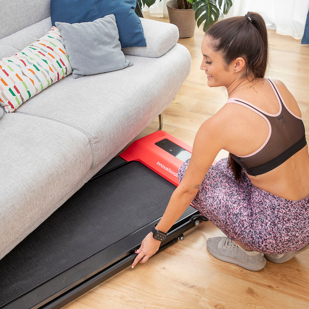 Cinta de correr plegable para caminar y correr con parlantes y control remoto