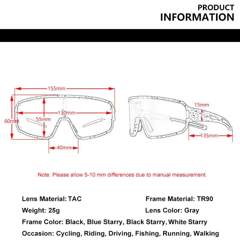 Gafas de sol polarizadas para ciclismo deportivo TR90 fotocromáticas UV